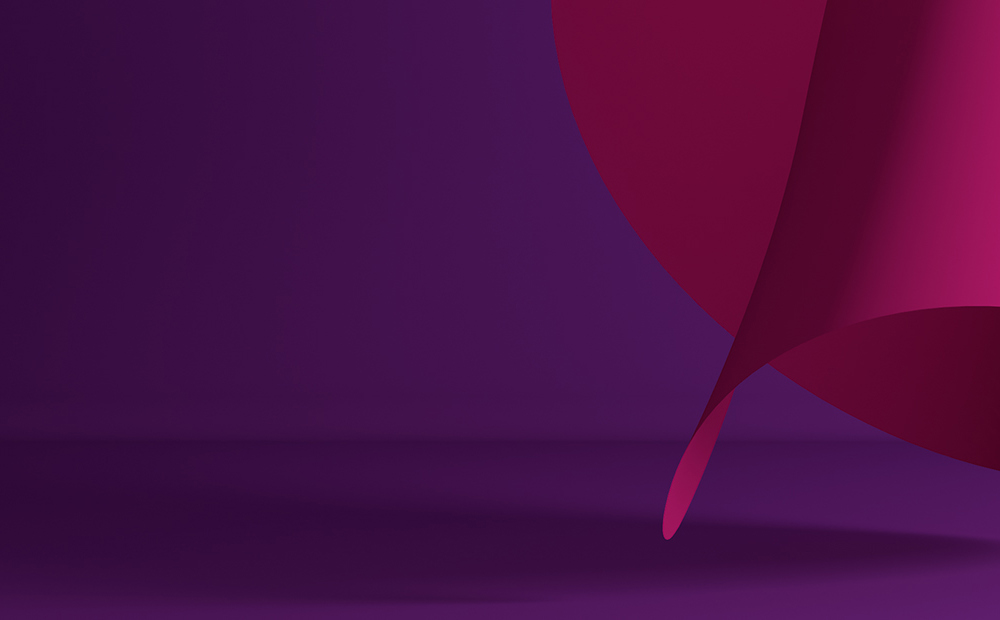 Hero image of one of 7IM's brand shapes in purple and pink