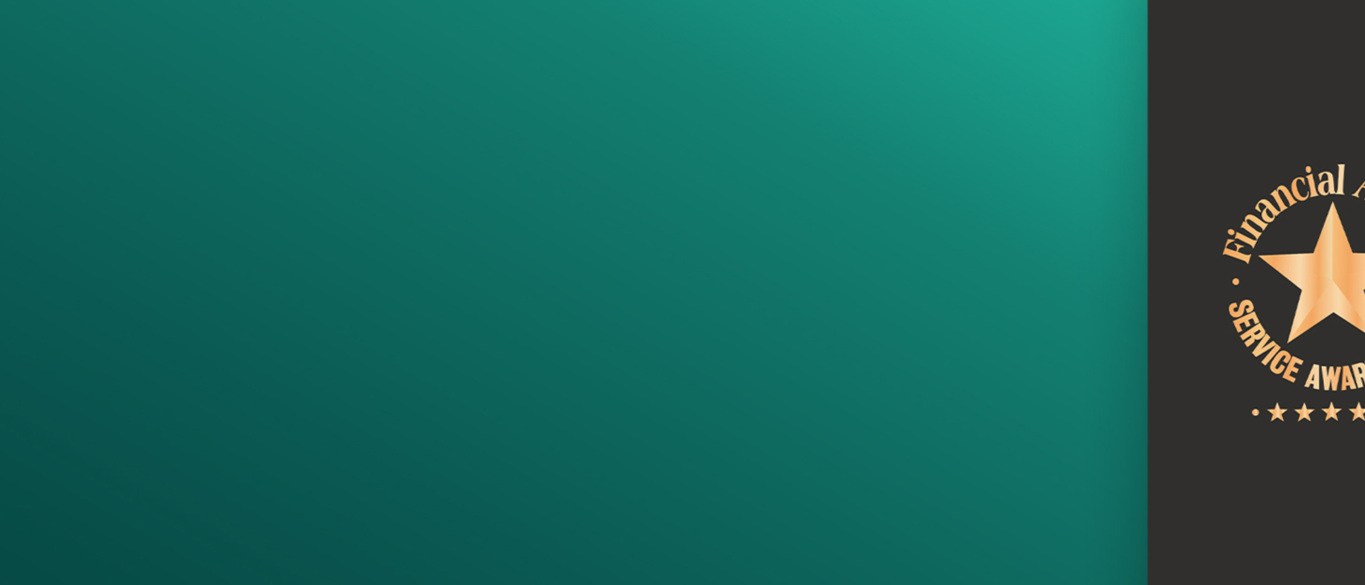 Image of the Financial Adviser Service Awards 2020 on a teal background