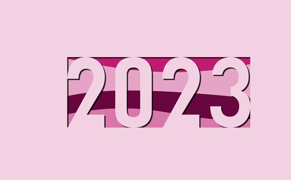 Image of 2023 against a purple background