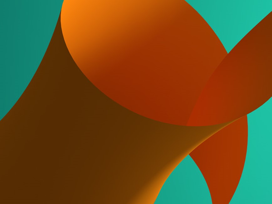 One of 7IM's brand shapes in orange and teal