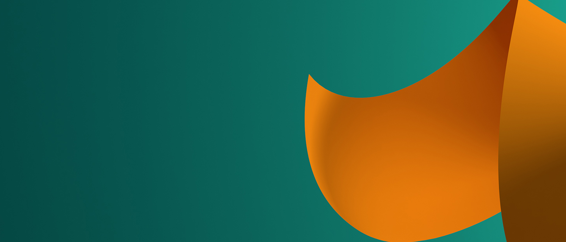 Hero image of one of 7IM's brand shapes in orange and teal