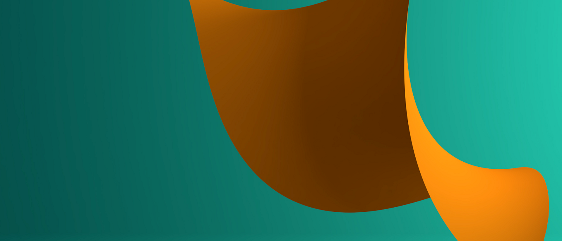 Hero image of one of 7IM's brand shapes in orange and teal