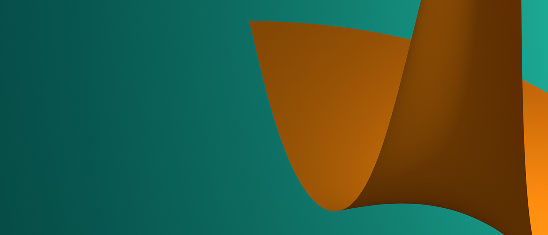 Hero image of one of 7IM's brand shapes in orange and teal