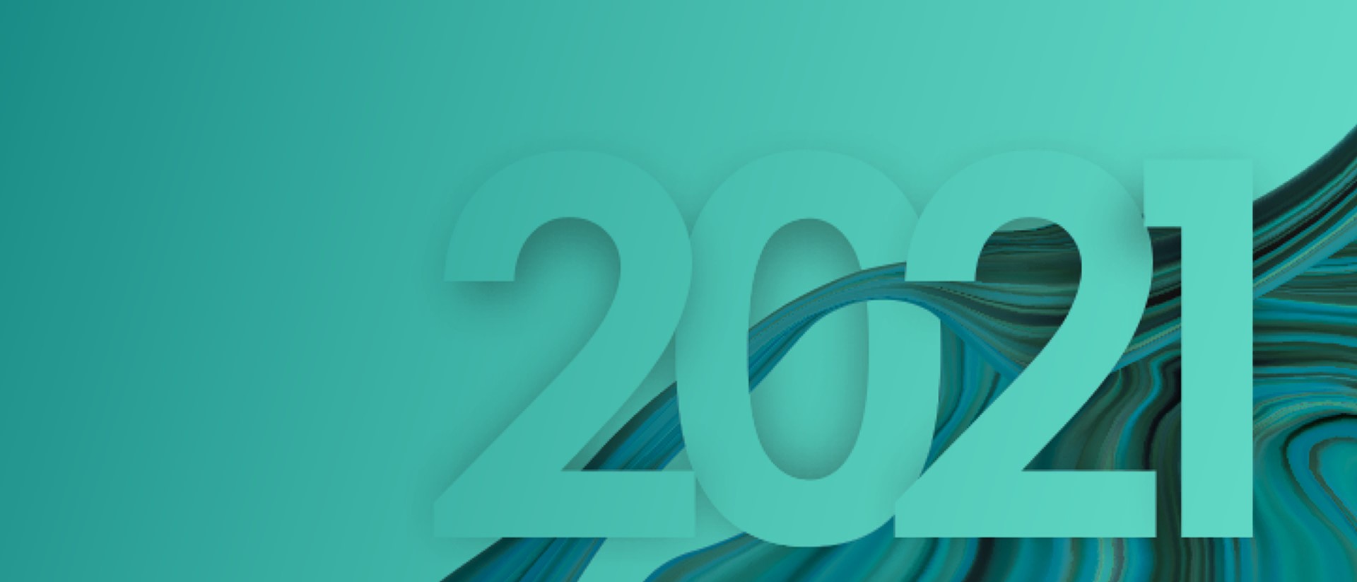 Image of 2021 on a teal background