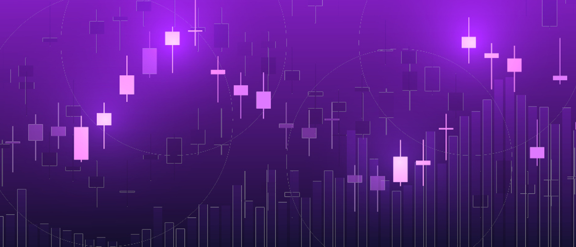 Image of an investment chart on a purple background