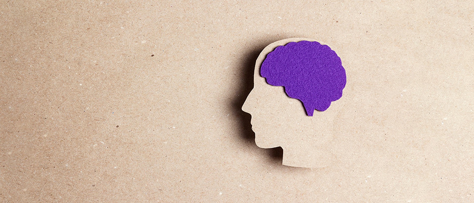 Image of a purple brain on sand
