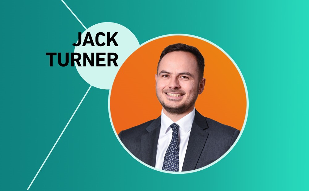 Jack Turner against a teal background