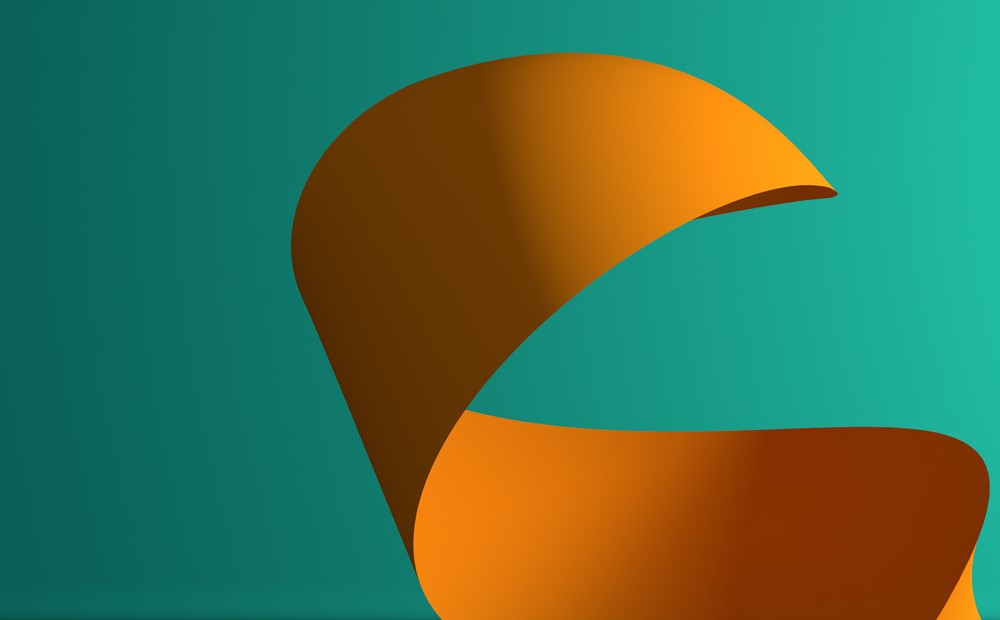 One of 7IM's brand shapes in orange and teal