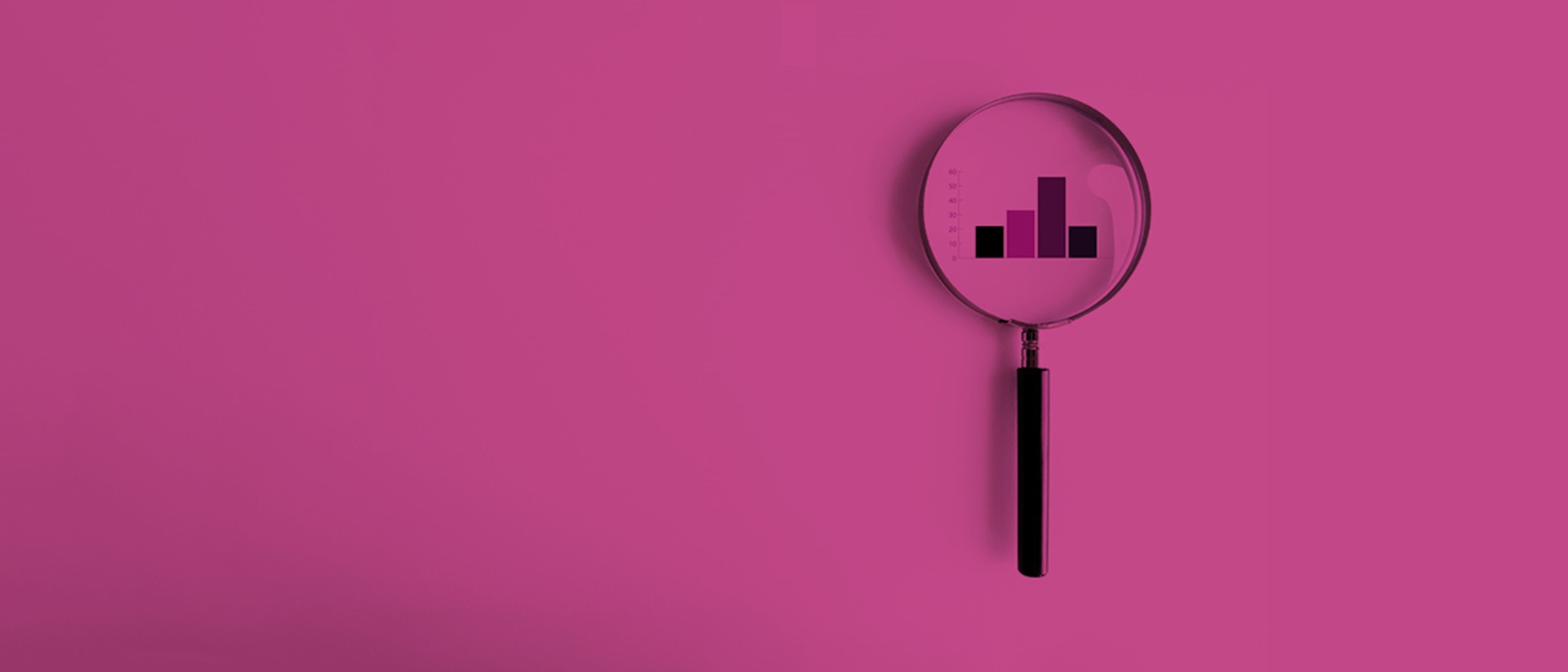 Image of a magnifying glass on a pink background
