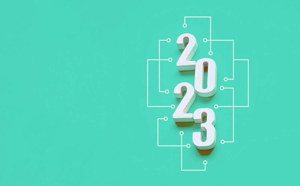 Image of 2023 against a teal background