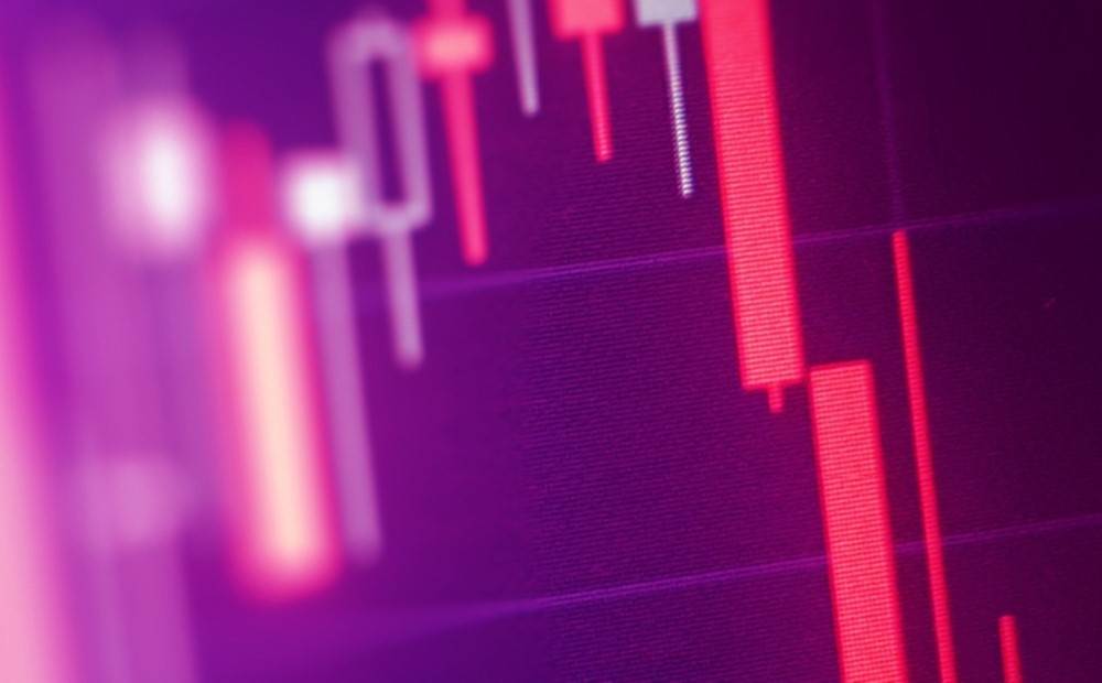 Image of an investment chart on a purple background