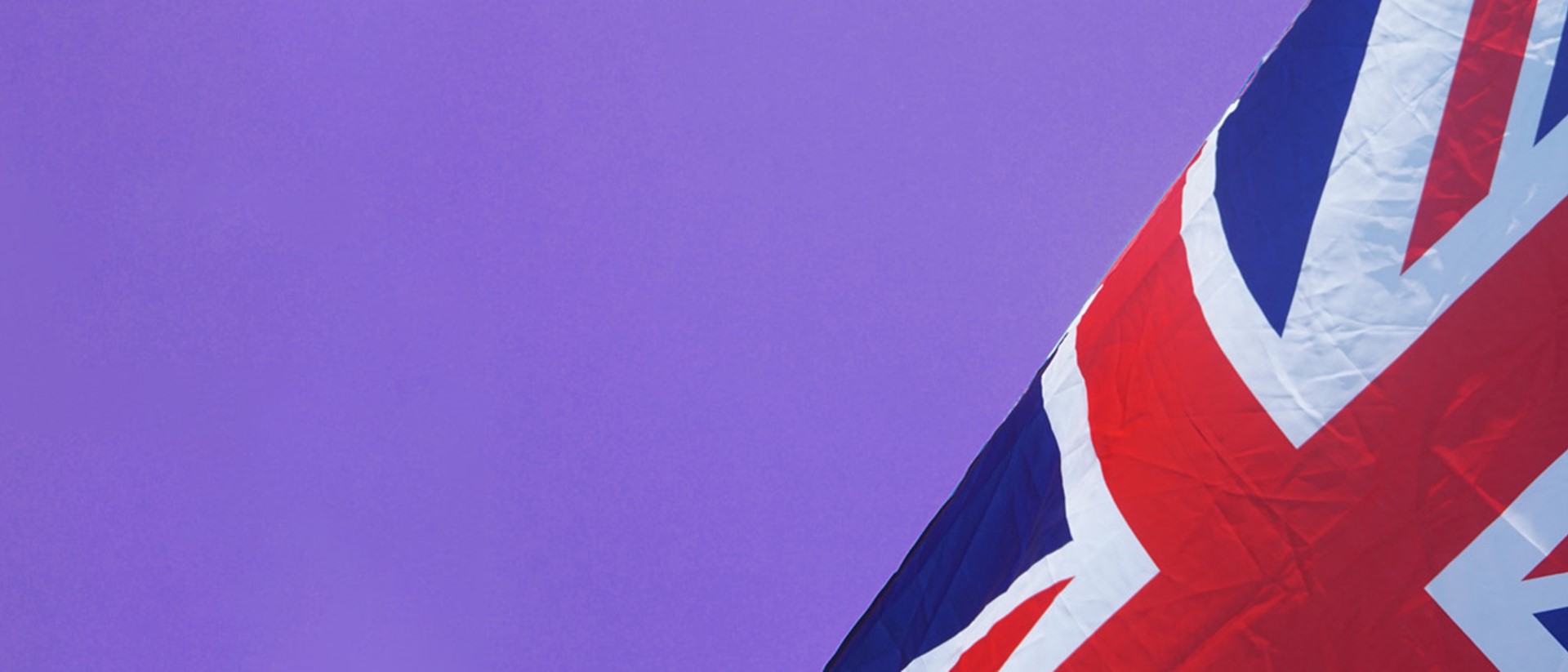 Image of a union jack flag against a purple background