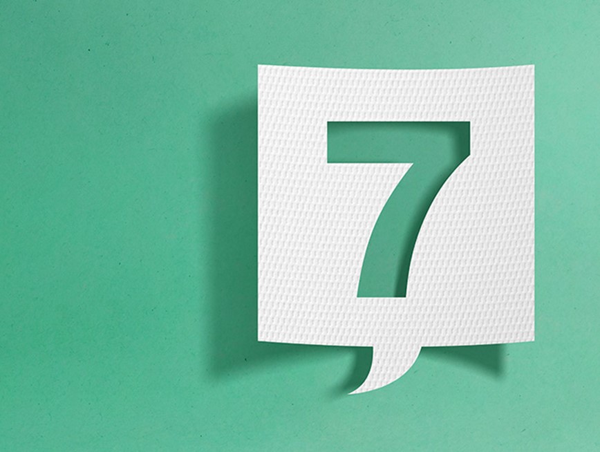 Image of the number 7 on a green background